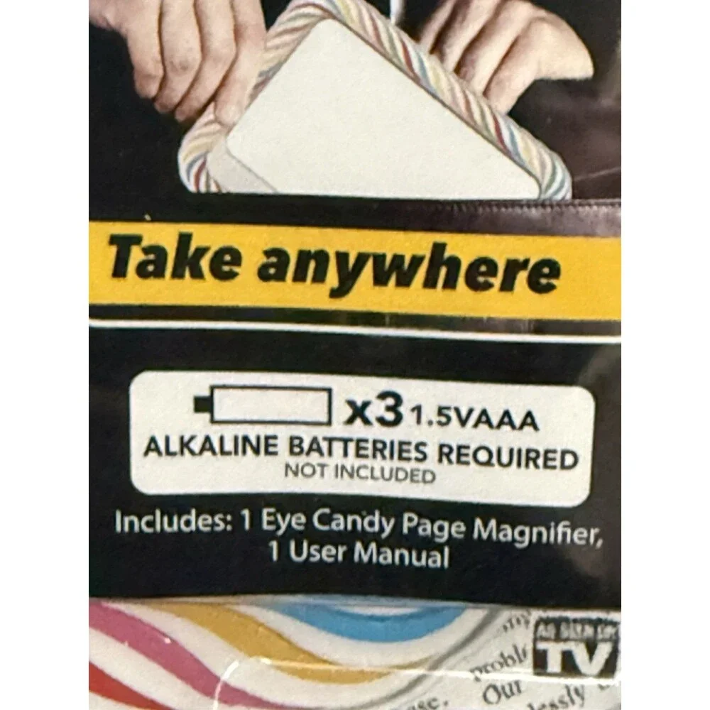 Eye Candy Ultra-Bright Full-Page Magnifier, As Seen On TV, Magnifies Up to 3X